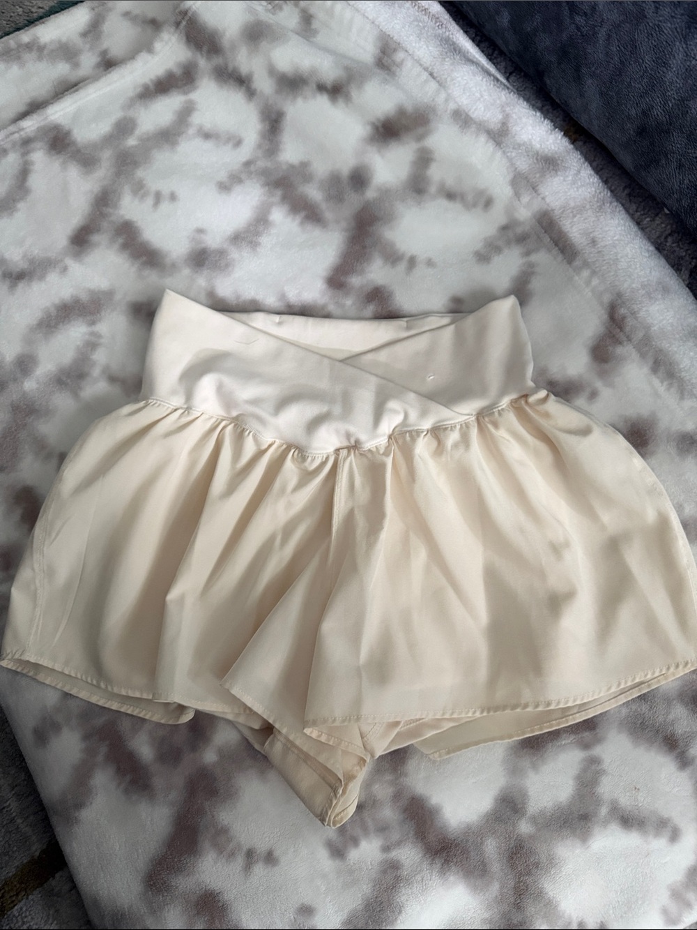 Women’s Cream Skort with Flared Overlay